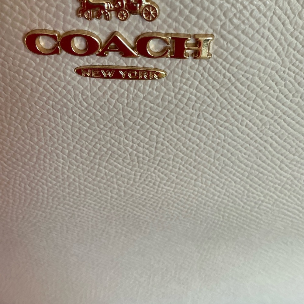 COACH Pebbled Leather Mini Satchel in off white/ cream - Picture 3 of 10